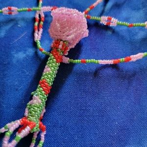 Hand beaded Rose necklace